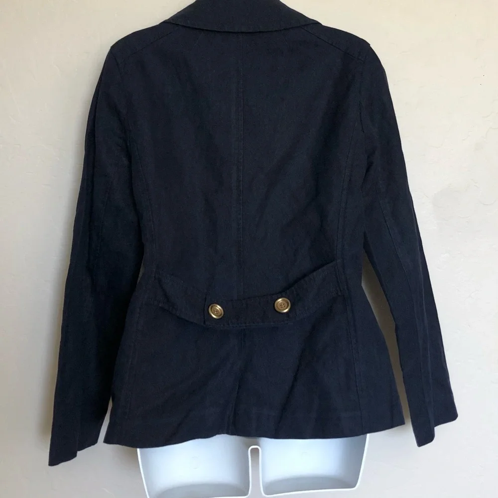 J.Crew Indigo Double Breasted Blazer Sz 8 - Picture 8 of 13